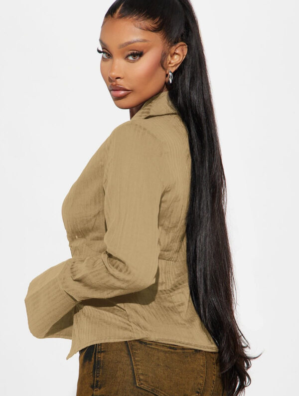 Beige Long Sleeve Top - Image 3