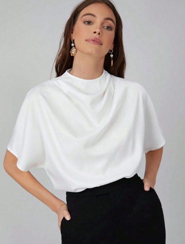 Oversized Satin Work Top