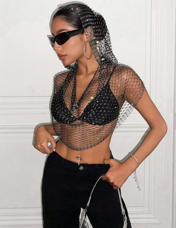 Festival Mesh Hoodie Top
