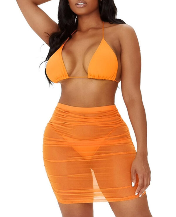 Orange Mesh Cover-Up