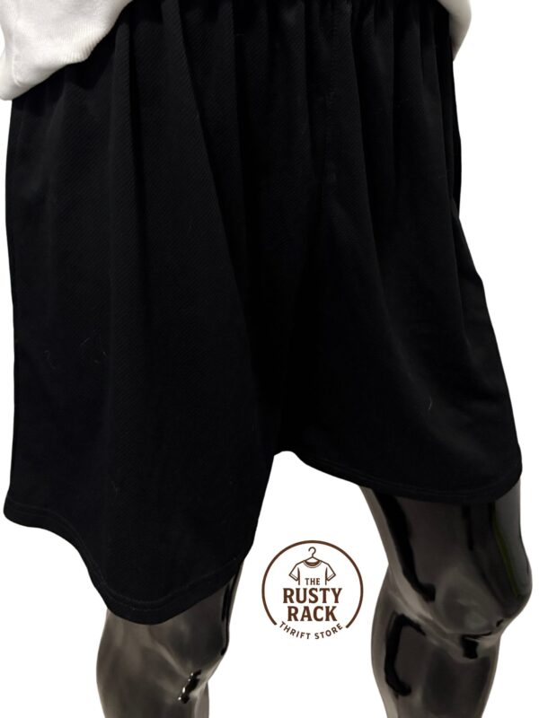 BLACK ACTIVE WEAR SHORTS - Image 2